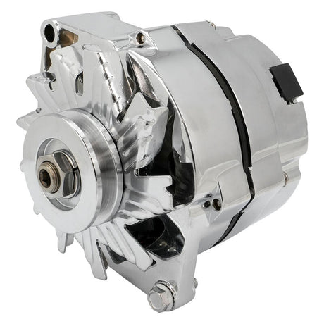 Proflow Alternator Power Spark, 140 Amp 1-Wire, Internal Regulator, Chrome, V-Belt, Chev, For Holden Commodore, Torana - PFEPM37293 PFEPM37293