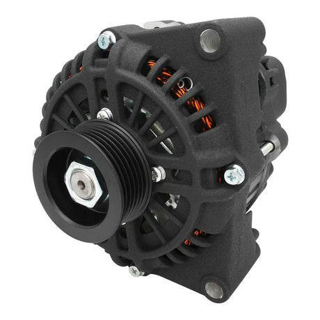 Proflow Alternator Power Spark, 140 Amp, For Holden Commodore LS VT, VX, VY, Internal Regulator, Black Wrinkle, Serpentine Pulley, Each - PFEPM38247BKW PFEPM38247BKW