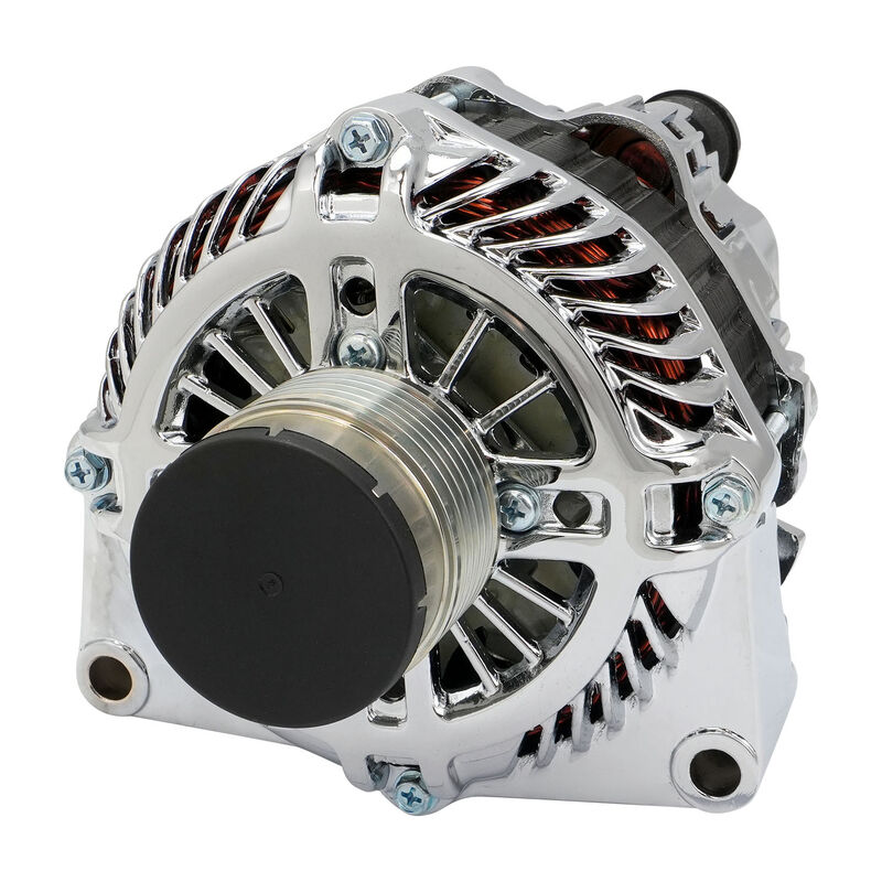 Proflow Alternator Power Spark, 140 Amp, For Holden Commodore LS VE/VF, Internal Regulator, Polished, Serpentine Pulley, Each - PFEPM38270
