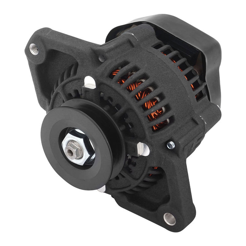 Proflow Alternator Power Spark Ultra Mini, 70 Amp Internal Regulator Universal, Black Wrinkle, 1 wire Nippondenso Style, Each - PFEPM8062BK PFEPM8062BK