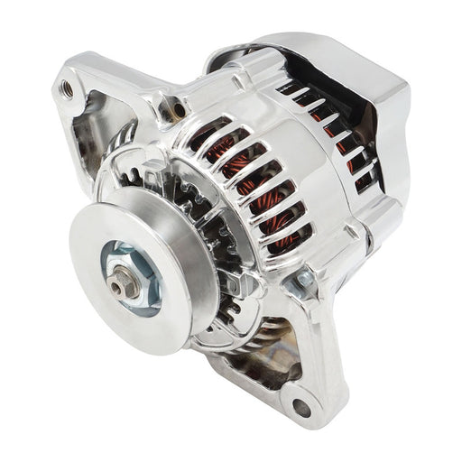 Proflow Alternator Power Spark Ultra Mini, 70 Amp Internal Regulator Universal, Style Chrome, 1 wire Nippondenso Style, Each - PFEPM8062 PFEPM8062