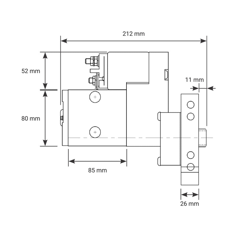 Proflow Starter Motor Master Torque Black/Natural SB & BB Chevrolet V8 1.4kw, 153 &168T Flywheel, Each - PFEPM9000