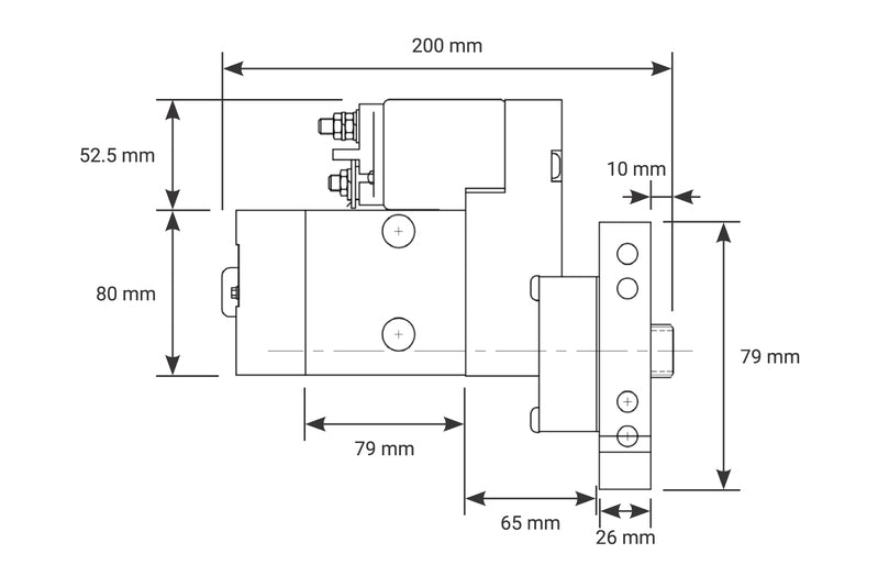 Proflow Starter Motor Master Torque Mini Black Wrinkle SB & BB Chevrolet V8 1.4kw, 153& 168t Flywheel, Each - PFEPM9100