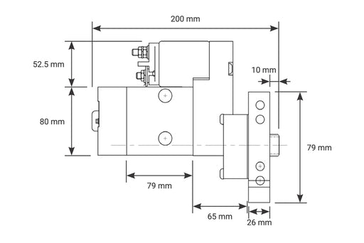 Proflow Starter Motor Master Torque Mini Black Wrinkle SB & BB Chevrolet V8 1.4kw, 153& 168t Flywheel, Each - PFEPM9100