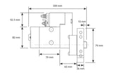 Proflow Starter Motor Master Torque Mini Black Wrinkle SB & BB Chevrolet V8 1.4kw, 153& 168t Flywheel, Each - PFEPM9100