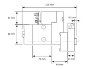 Proflow Starter Motor Power Torque Mini Black Wrinkle/Gold, For Chevrolet For Holden V8 ,LS, LSX, 168T, 2.0kw - PFEPM9409