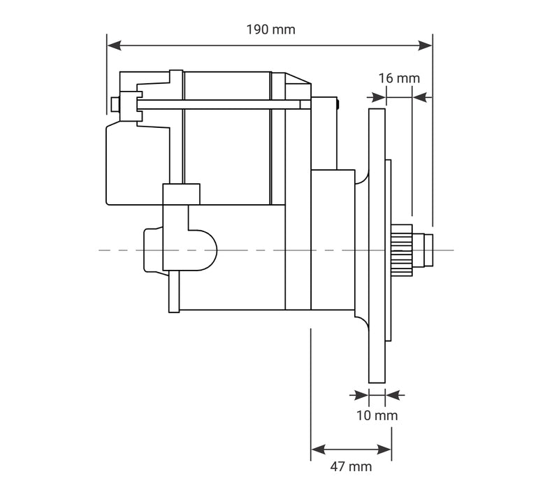 Proflow Starter Motor Power Torque Mini, SB For Ford 289, 302, 351 Windsor & Cleveland, Automatic Transmission 1.4kw, 4.40 Ratio, Black Wrinkle, Each - PFEPM9503