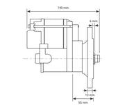 Proflow Starter Motor Power Torque Mini, SB For Ford 289, 302, 351 Windsor & Cleveland, Manual Transmission 1.4KW, 4.40 Ratio, Black - PFEPM9504