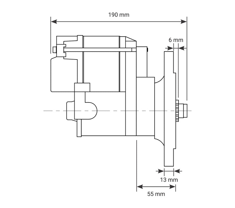 Proflow Starter Motor Power Torque Mini, SB For Ford 289, 302, 351 Windsor & Cleveland, Manual Transmission 1.4KW, 4.40 Ratio, Black - PFEPM9504