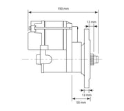 Proflow Starter Motor Power Torque Mini, Black BB For Ford 429, 460, 1.4Kw - PFEPM9505