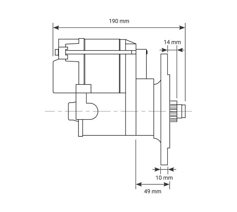 Proflow Starter Motor Power Torque Mini, Black BB For Ford FE 390, 427, 428 1.4kw - PFEPM9506
