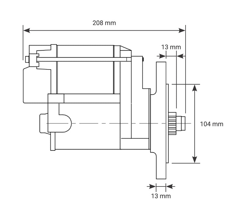 Proflow Starter Motor PowerTorque Infiniti Clock, For Ford 351M & 400/429/460, 1.4kW, 3.25:1 Ratio, Black - PFEPM9605