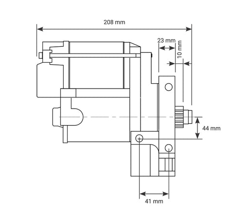 Proflow Starter Motor Power Torque Infini Clock Black Wrinkle, Staggered SB & BB For Chevrolet V8 1.4kW 153/168T - PFEPM9612