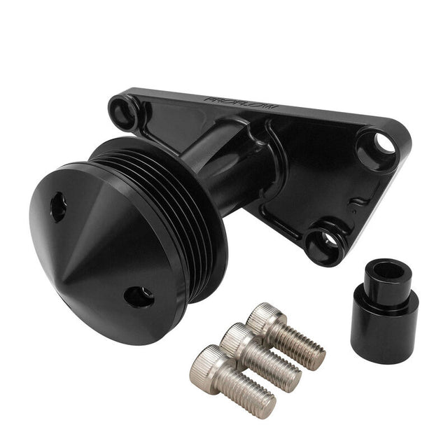Proflow Power Steering Delete Idler Bracket Kit, For Holden Commodore LS VT-VZ, VE-VF, Billet Aluminium, Black - PFEPSB-100LSBK PFEPSB-100LSBK