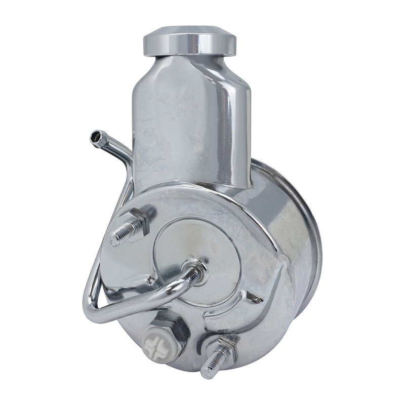 Proflow Power Steering Pump, Saginaw P Series, Reservoir, Keyway V Pulley Style, Chrome, Each - PFEPSP100C
