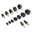 Proflow AN Hose Pressure Test Kit, Fittings with Air Valves/Matching Plugs, -3 AN through -16 AN, Kit - PFEPTK PFEPTK