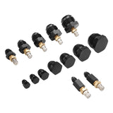 Proflow AN Hose Pressure Test Kit, Fittings with Air Valves/Matching Plugs, -3 AN through -16 AN, Kit - PFEPTK PFEPTK