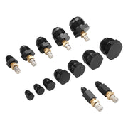 Proflow AN Hose Pressure Test Kit, Fittings with Air Valves/Matching Plugs, -3 AN through -16 AN, Kit - PFEPTK PFEPTK