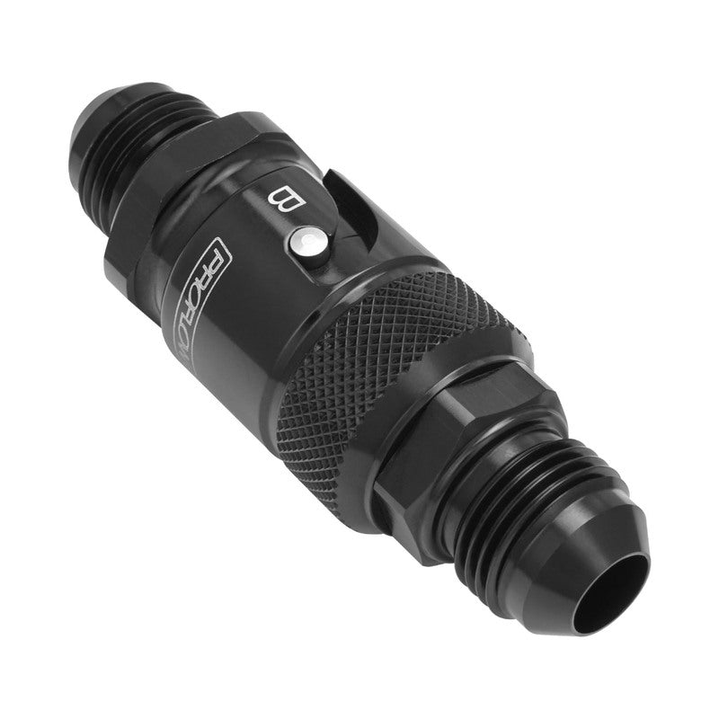 Proflow Fitting, Dry Break, Quick Release, Aluminium, Black, AN4 Male Threads, EPDM Seal - PFEQR101-04B PFEQR101-04B