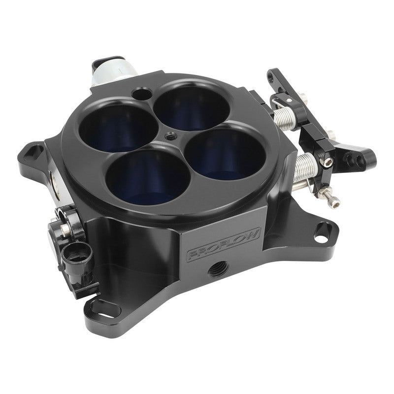 Proflow Quad Throttle Body, 4 Barrel, Universal, EFI, 4150 Square Bore, 1375 CFM, Billet Aluminium, Black - PFEQTB1000B PFEQTB1000B