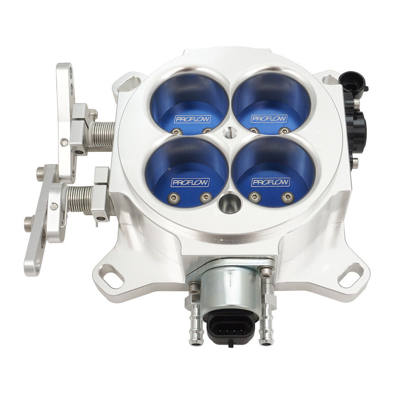 Proflow Quad Throttle Body, 4 Barrel, Universal, EFI, 4150 Square Bore, 1375 CFM, Billet Aluminium, Polished - PFEQTB1000