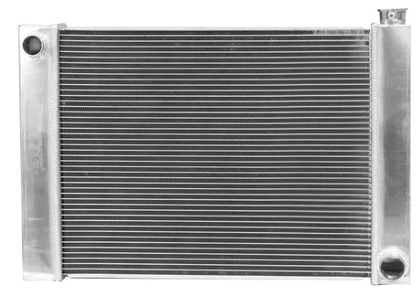 Proflow Radiator, Universal, Fabricated Aluminium Tanks, Natural, 24 in. Wide, 19.00in. High, 2.25 in. Thick, Chev Side Inlet & outlets - PFERDU24C PFERDU24C