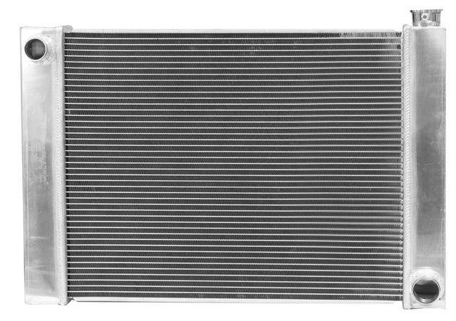 Proflow Radiator, Universal, Fabricated Aluminium Tanks, Natural, 26 in. Wide, 19.00in. High, 2.25 in. Thick, Chev Side Inlet & outlets - PFERDU26C PFERDU26C