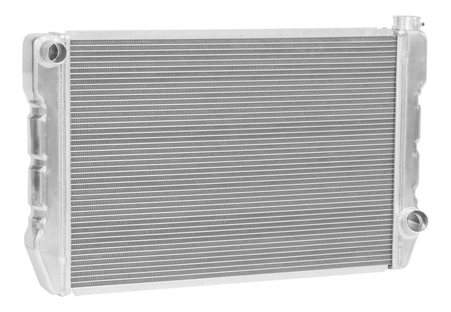 Proflow Radiator, Universal, Fabricated Aluminium Tanks, Natural, 31 in. Wide, 19.00in. High, 2.25 in. Thick, Chev Side Inlet & outlets - PFERDU31C PFERDU31C