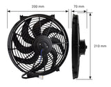 Proflow Electric Fan, Cooling Curved Black Single, 7 in. Diameter, Reversible, 800 cfm, Black, Plastic - PFERF070