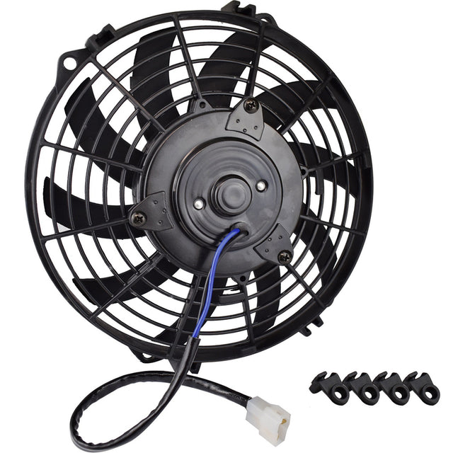 Proflow Electric Fan, Cooling Curved Black Single, 9 in. Diameter, Reversible, 825 cfm, Black, Plastic - PFERF090 PFERF090