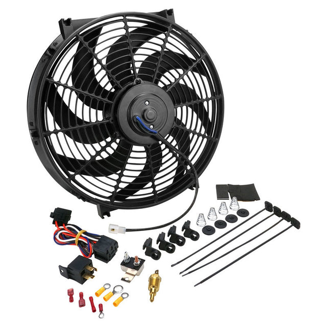 Proflow Electric Cooling Fan Kit, Curved Black, 16 in, 2000 CFM ,Reversible, with Fan Control, Thermostatic, 185 On 170 Off and mounting hardware, kit - PFERF160 PFERF160