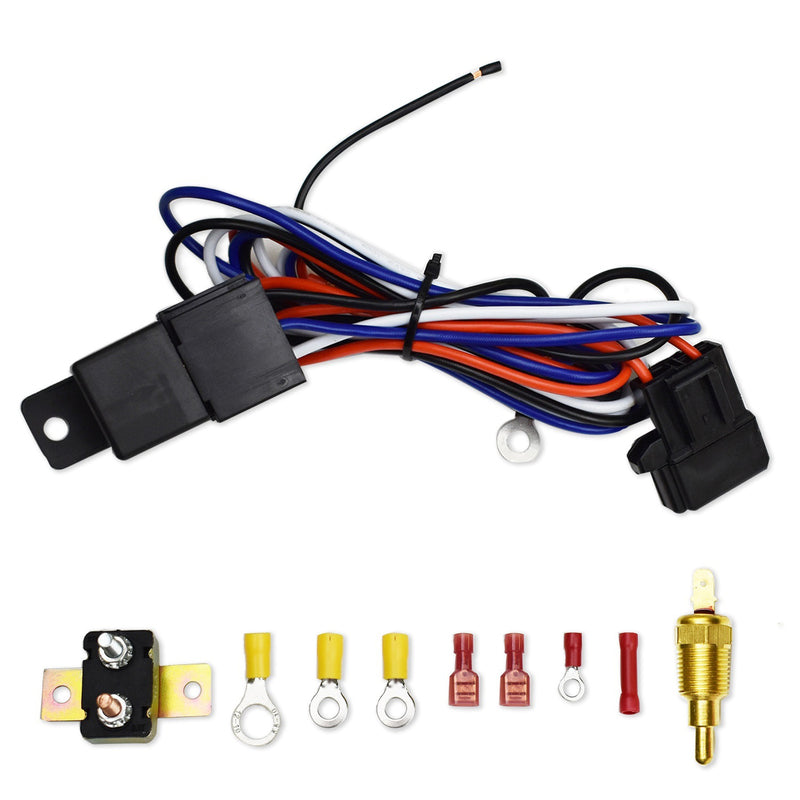 Proflow Electric Fan Control, 30 Amp Relay, 30 Amp Circuit Breaker, Thermostatic Switch, On 185 F - Off 170 F Degrees, Kit - PFERFERK PFERFERK