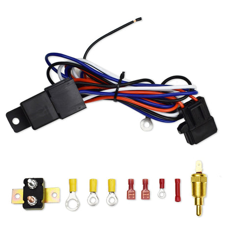 Proflow Electric Fan Control, 30 Amp Relay, 30 Amp Circuit Breaker, Thermostatic Switch, On 185 F - Off 170 F Degrees, Kit - PFERFERK PFERFERK