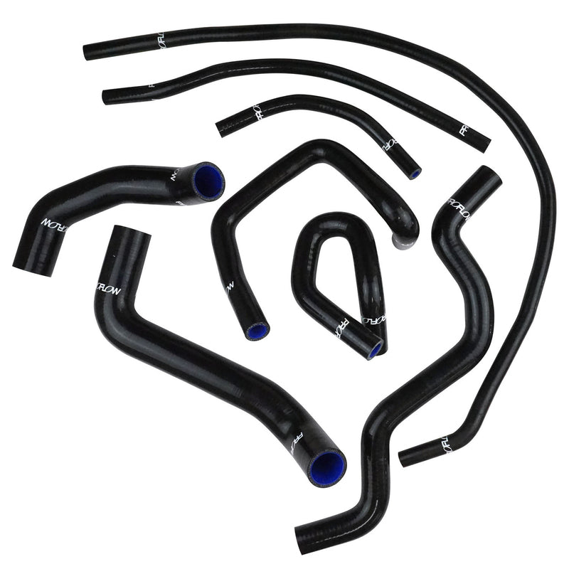 Proflow Radiator Hose Kit, Silicone, For Ford Falcon BA-FG, 6 Cyl Barra 4.0L, XR6 Turbo, Black, 5mm Wall, Kit - PFERHK307