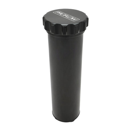 Proflow Radiator Overflow Tank, Billet Aluminium, With bracket, 0.5L, 60mm Dia, 215mm tall, AN Port with Barb Fitting, Black - PFERO3BK PFERO3BK