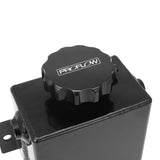 Proflow Radiator Expansion / Overflow Tank Fabricated Aluminium, 1.4L, 150mm (H) x 120mm (L) x 80mm (W), Square, Black - PFERO4BK