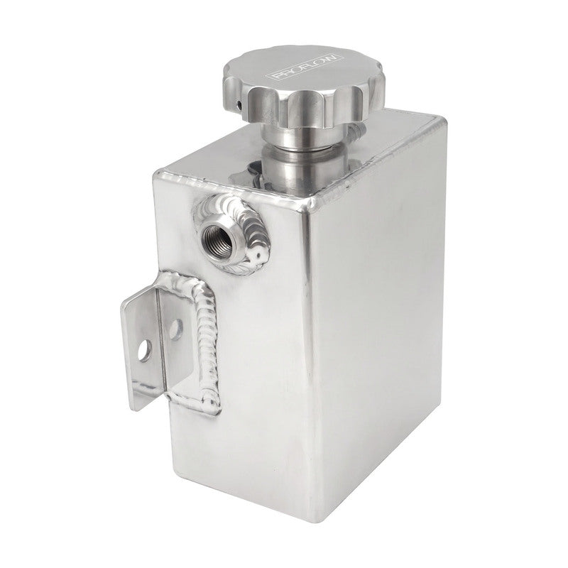 Proflow Radiator Expansion / Overflow Tank, Fabricated Aluminium, Square, 1.4L, 150mm (H) x 120mm (L) x 80mm (W), Polished - PFERO4P