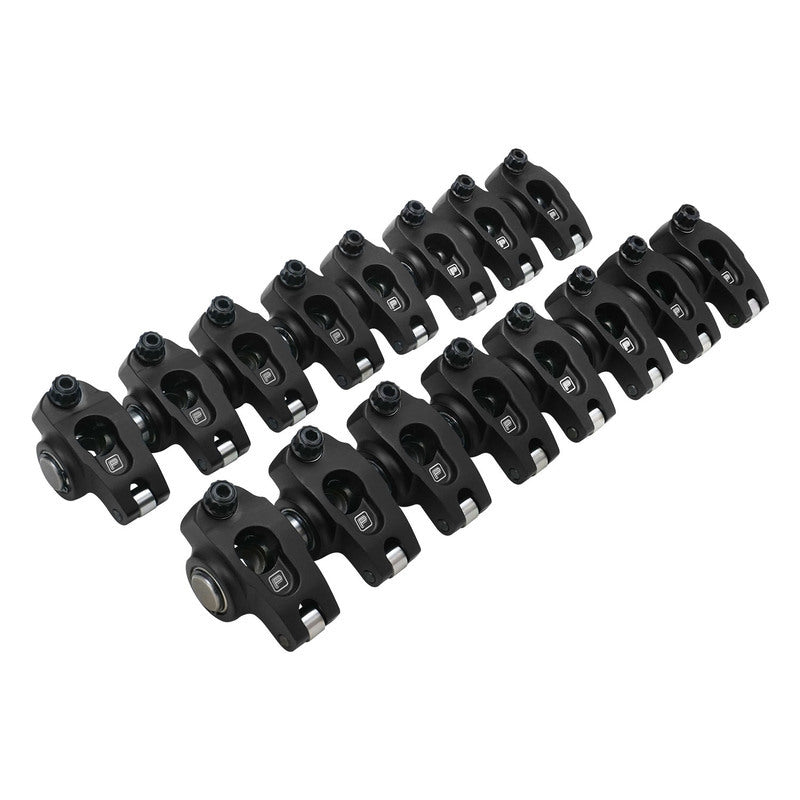 Proflow SuperMax Pro 2024 Aluminium Series II Rocker Arms, Suit Holden V8 VN 5.0L Style Aftermarket Heads, 1.65 Ratio, 7/16'' Shaft Mount, Black, Set - PFERRK-6000