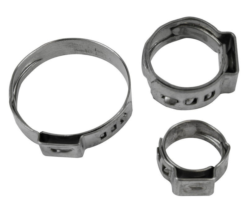 Proflow Crimp Hose Clamp, Stainless Steel 24-27mm Qty 10 - PFESC270 PFESC270