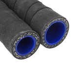 Proflow Silicone Cloth Wrapped Heater Hose, 12.7mm (1/2in.) to 16mm (5/8in.) Flared, Suit Ford, Black 1.1m Length, Each - PFESHH1316BK