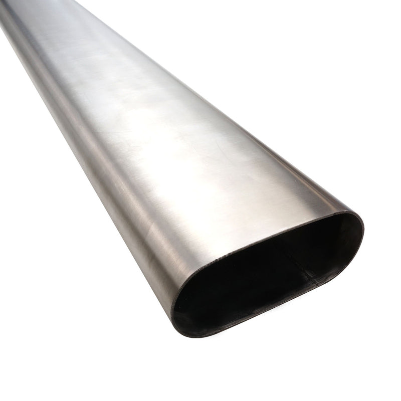 Proflow Oval Exhaust Tubing, Straight, 4.00'' Nominal Diameter, 125x63mm, Stainless Steel, 1 meter Length - PFESS-OVT400