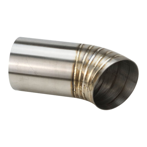 Proflow Pie Cut Welded, 304 Stainless Steel, Turbo Dump Pipe Tip, 4.50'', 27 Degree Angle, 250mm Leg Length - PFESS-PCDUMP450-27