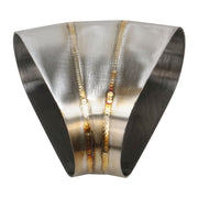 Proflow Pie Cut Welded Oval Tube Horizontal 304 Stainless Steel, 3.0 in. 45 deg - PFESS-PCHW300-45