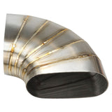 Proflow Pie Cut Welded Oval Tube Horizontal 304 Stainless Steel, 3.5 in. 90 deg - PFESS-PCHW350-90