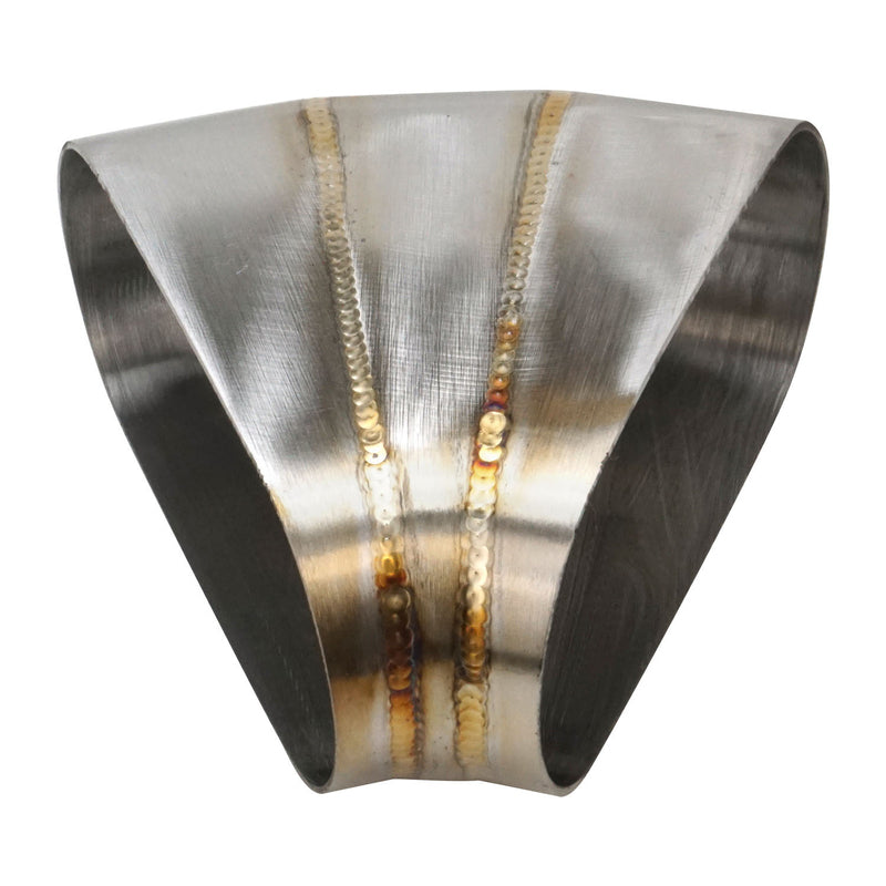 Proflow Pie Cut Welded Oval Tube Horizontal 304 Stainless Steel, 4.0 in. 45 deg - PFESS-PCHW400-45