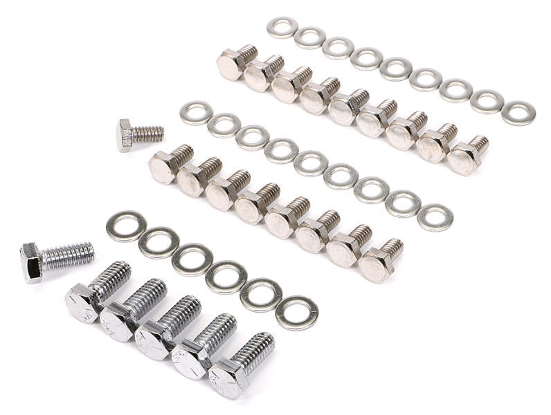 Proflow Oil Pan Bolt Kit Stainless Steel SB Ford 289, 302 351, Windsor & Cleveland, 24 Piece Set - PFESS-R0008 PFESS-R0008