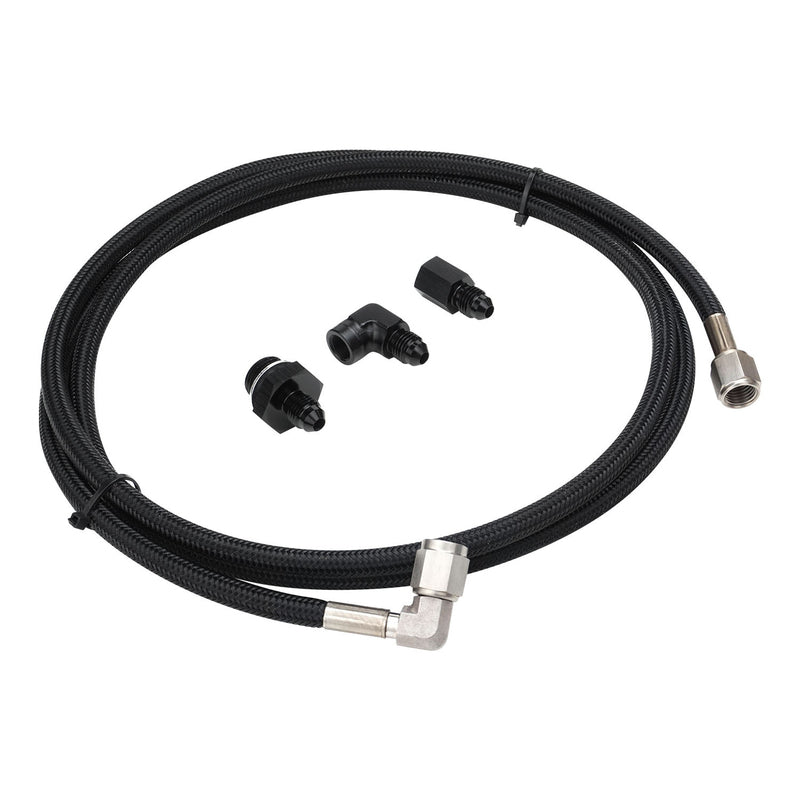 Proflow Pressure Gauge Installation Kit, Stainless Braided Black, GM For Holden Commodore LS Engines w/ 72 in. AN4 Hose - PFESSH-3LS72 PFESSH-3LS72