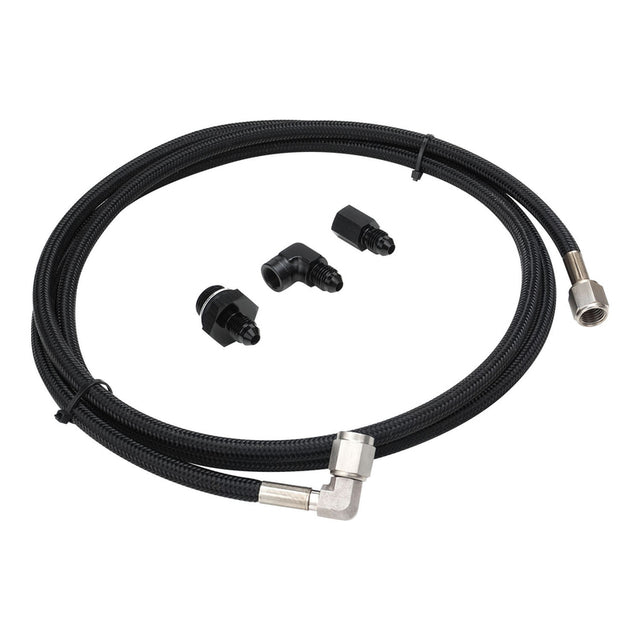 Proflow Pressure Gauge Installation Kit, Stainless Braided Black, GM For Holden Commodore LS Engines w/ 72 in. AN4 Hose - PFESSH-3LS72 PFESSH-3LS72