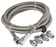 Proflow Oil / Fuel Gauge Stainless Braided Tubing Kit 4ft, Fuel And Oil Gauge Fitting Kit, 1/8 NPT Block Adapter, 4AN Gauge Adapter - PFESSH4-4 PFESSH4-4