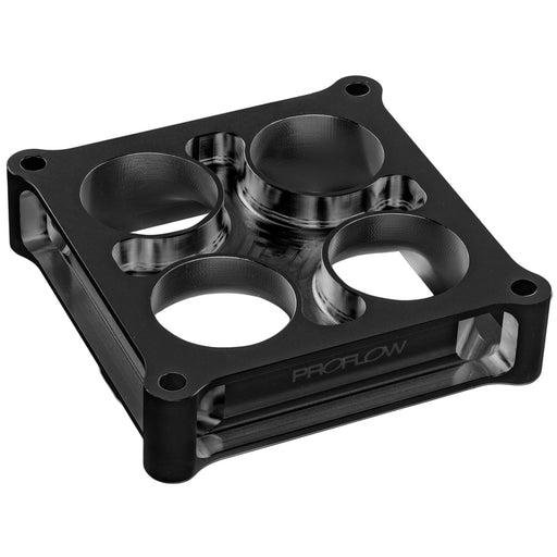 Proflow Carburettor Spacer, Aluminium Black Anodised, 1.5 in. Thick, Tapered Combo, 4500 Square Bore - PFESSLW450015ALBK PFESSLW450015ALBK